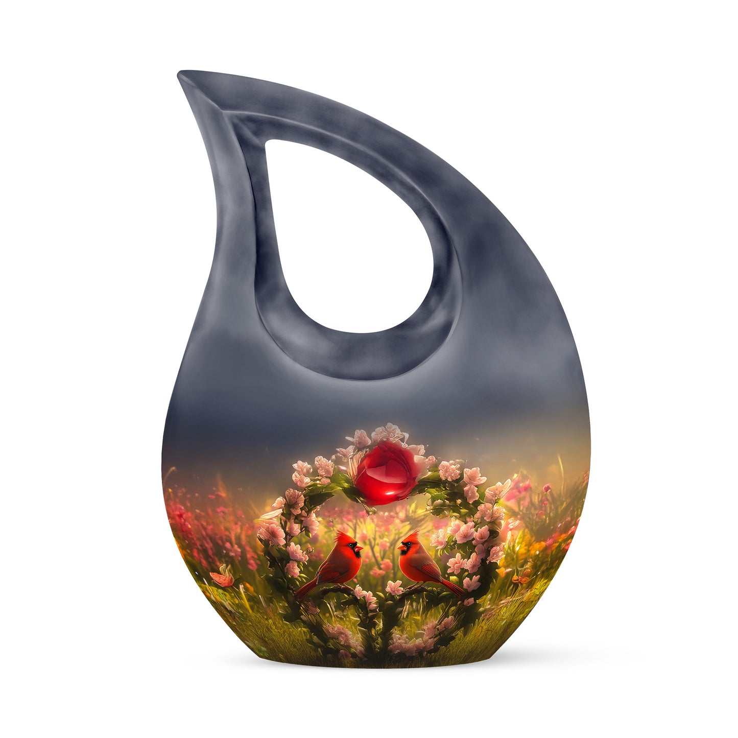 Blue Cardinal Tribute Cremation Urns for Human Ashes - 10-inch, 200 cu in - Yatskia