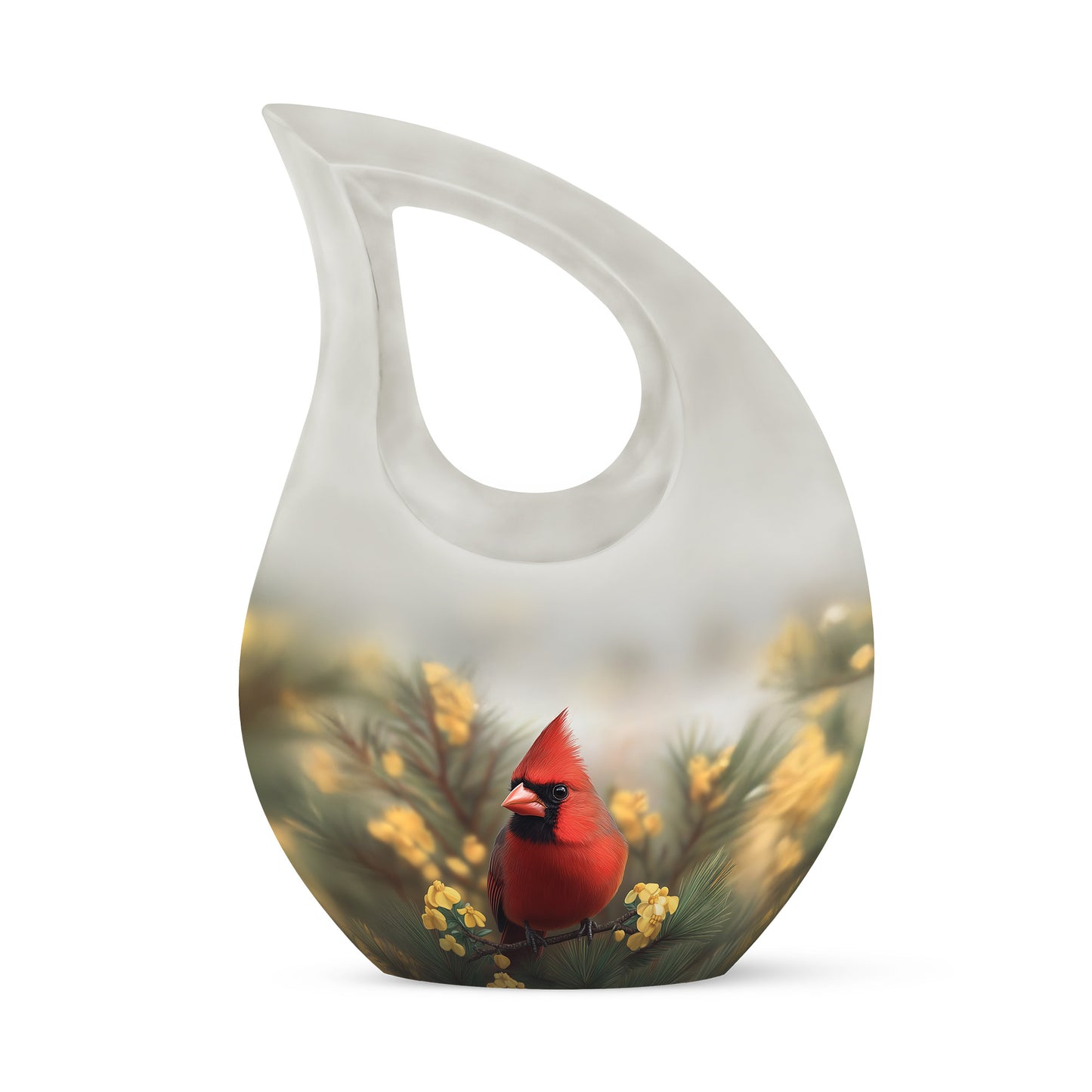 Personalized Cardinal Cremation Urns - Wondrous Gray 10-inch, 200 cu in - Yatskia