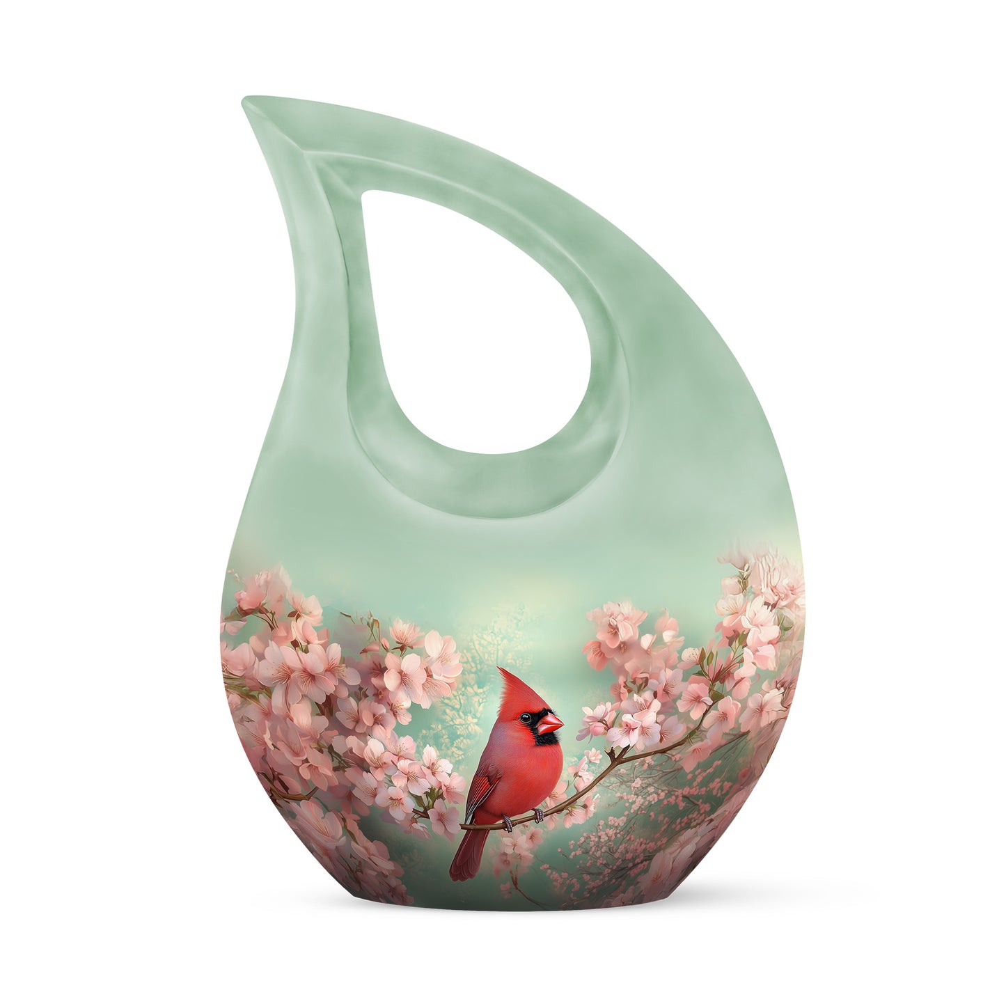 Green Cardinal Cremation Urns - Glorious Keepsake 10-inch, 200 cu in - Yatskia