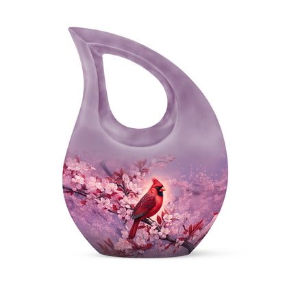 Personalized Pink Cherished Cardinal Cremation Urns for Human Ashes - 10-inch, 200 cu in - Yatskia