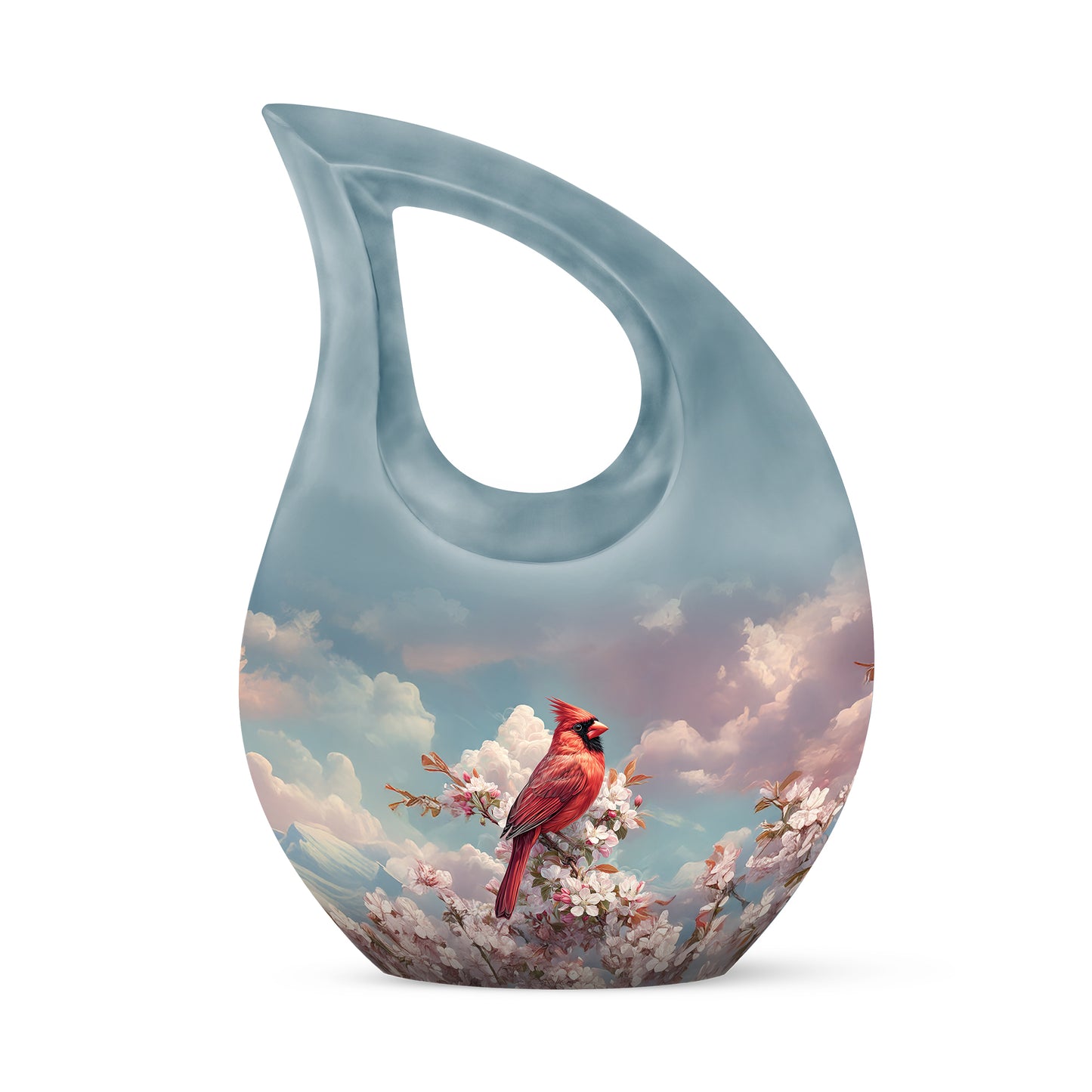 Personalized Cardinal Cremation Urns - Wondrous Blue 10-inch, 200 cu in - Yatskia