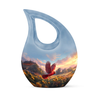 Blue Cardinal Memorial Cremation Urns for Human Ashes - 10-inch, 200 cu in - Yatskia