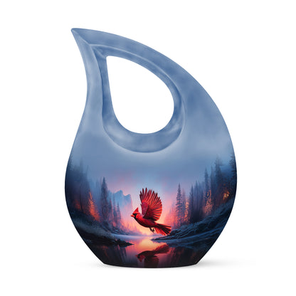 Personalized Blue Sovereign Cardinal Cremation Urns for Human Ashes - 10-inch, 200 cu in - Yatskia