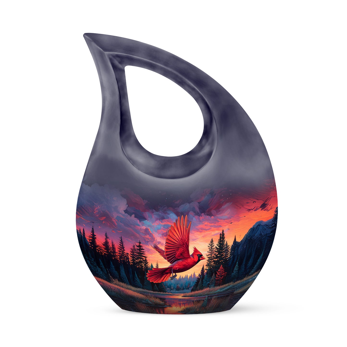 Personalized Blue Cardinal Cremation Urns for Ashes - Peaceful 10-inch - Yatskia