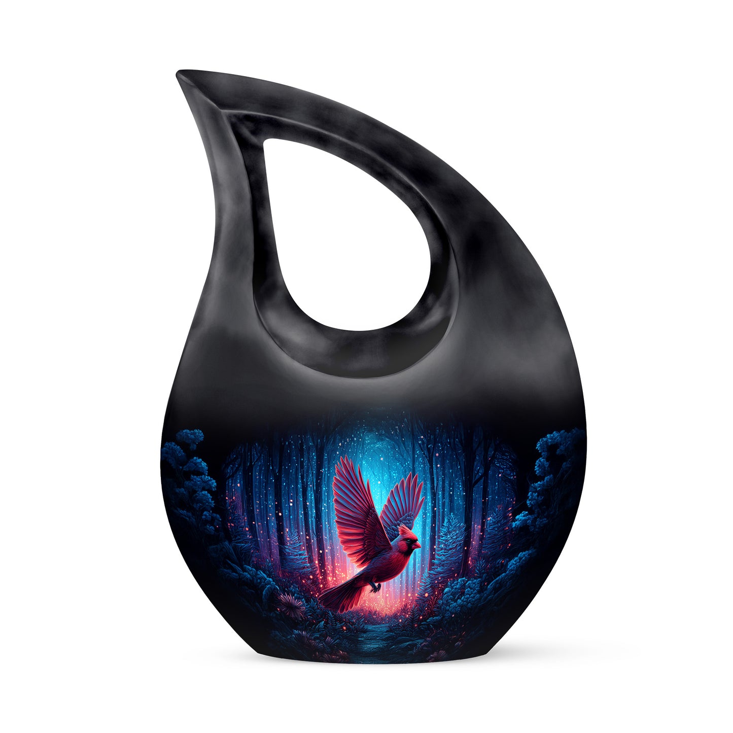 Black Venerable Cardinal Cremation Urns for Human Ashes - 10-inch, 200 cu in - Yatskia
