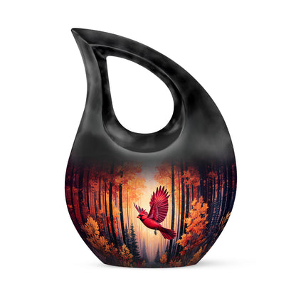 Personalized Cardinal Cremation Urns - Wondrous Red 10-inch, 200 cu in - Yatskia