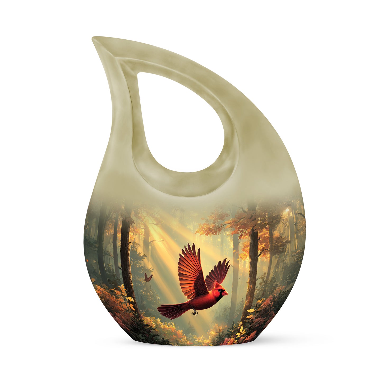 Personalized Eternal Cardinal Cremation Urns - Gold 10-inch, 200 cu in - Yatskia