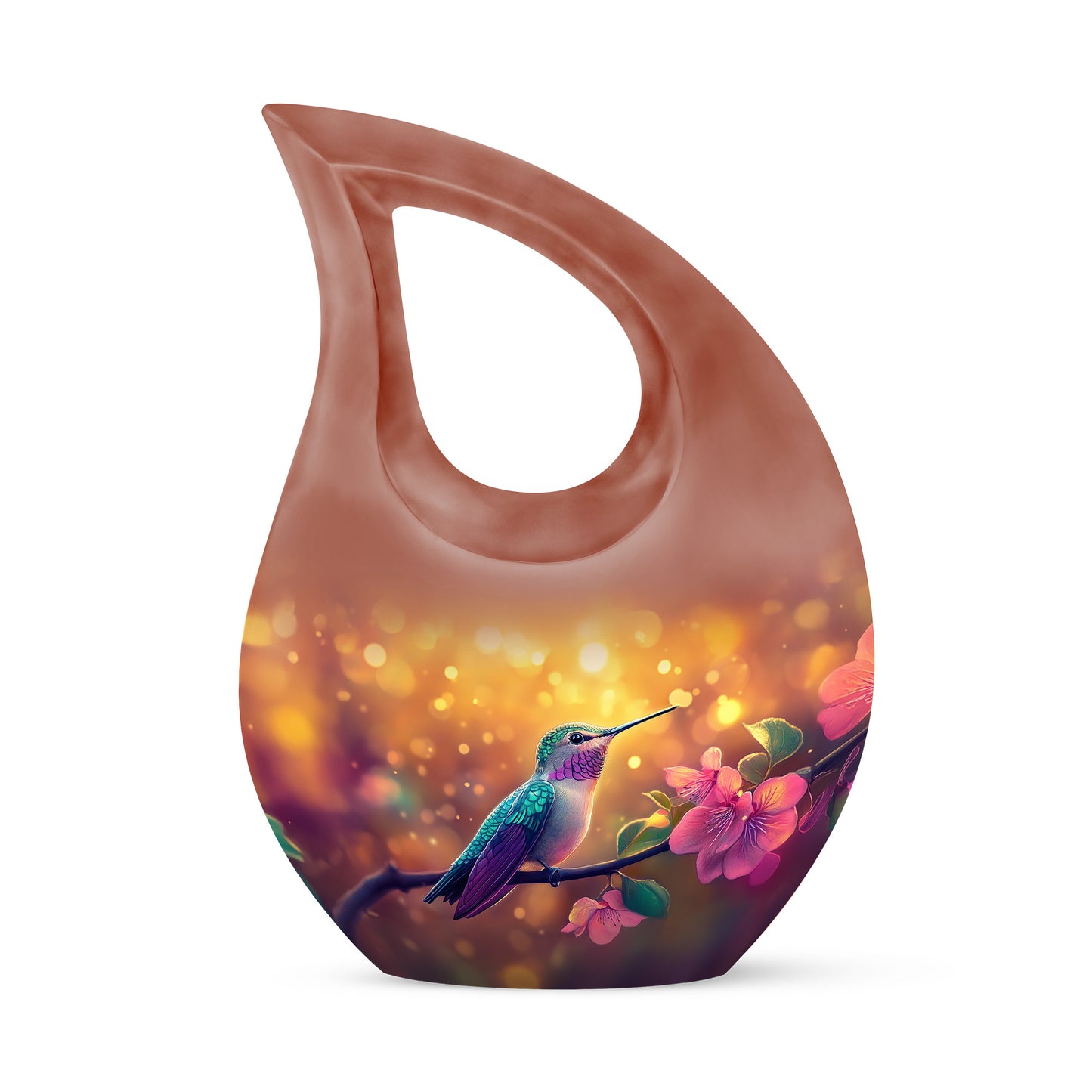 Personalized Gold Hummingbird Cremation Urns for Ashes - Majestic 10-inch - Yatskia