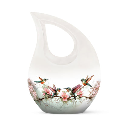 Personalized Hummingbird Cremation Urns - Wondrous Silver 10-inch, 200 cu in - Yatskia