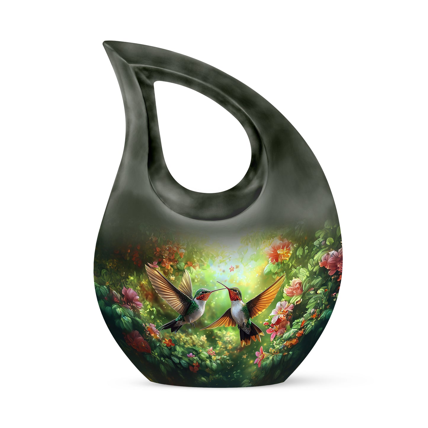 Personalized Hummingbird Cremation Urns - Soothing Yellow 10-inch, 200 cu in - Yatskia