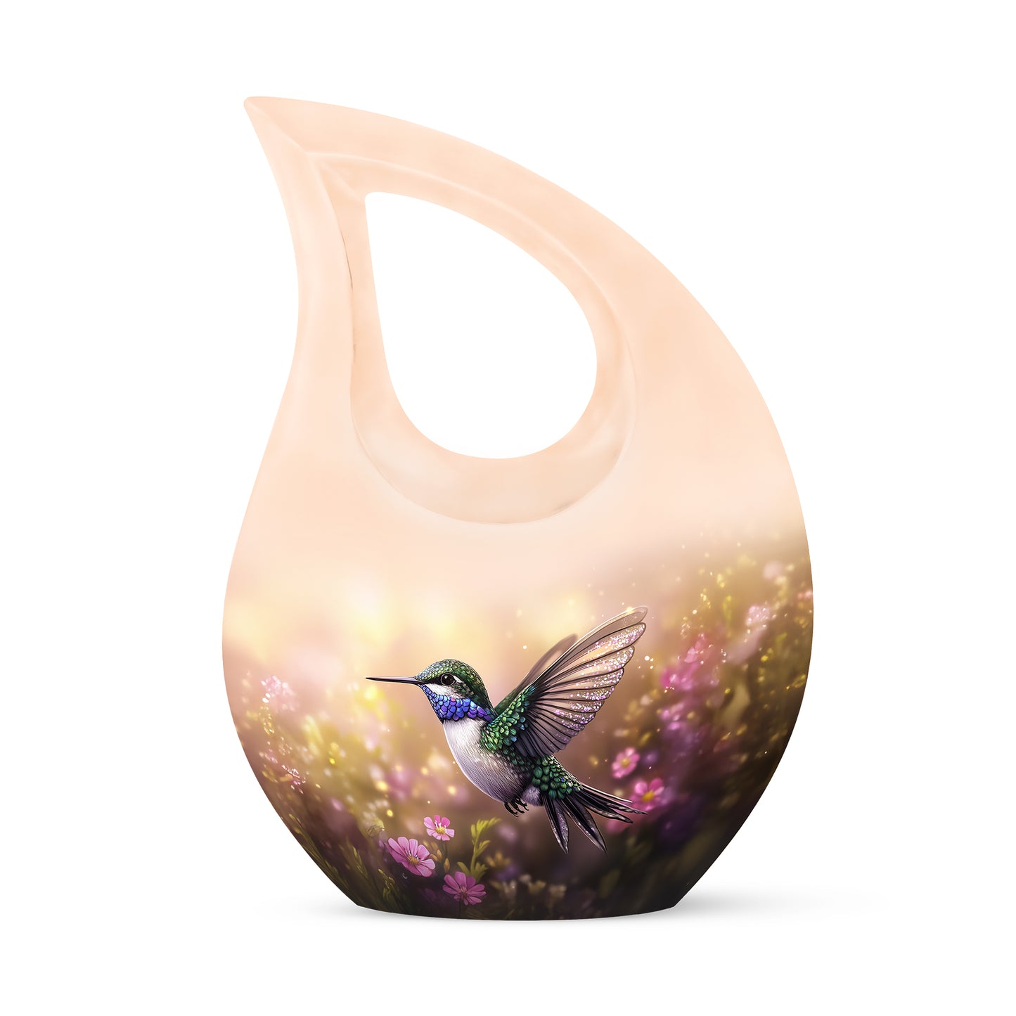 Gold Hummingbird Tribute Cremation Urns for Human Ashes - 10-inch, 200 cu in - Yatskia