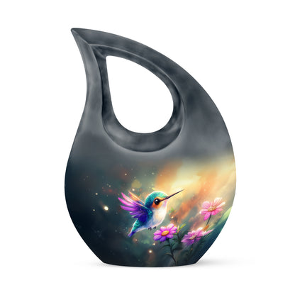 Personalized Refined Hummingbird Cremation Urns - Teal 10-inch, 200 cu in - Yatskia