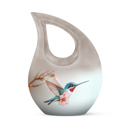 Sublime Hummingbird Cremation Urns for Human Ashes - Silver 10-inch - Yatskia