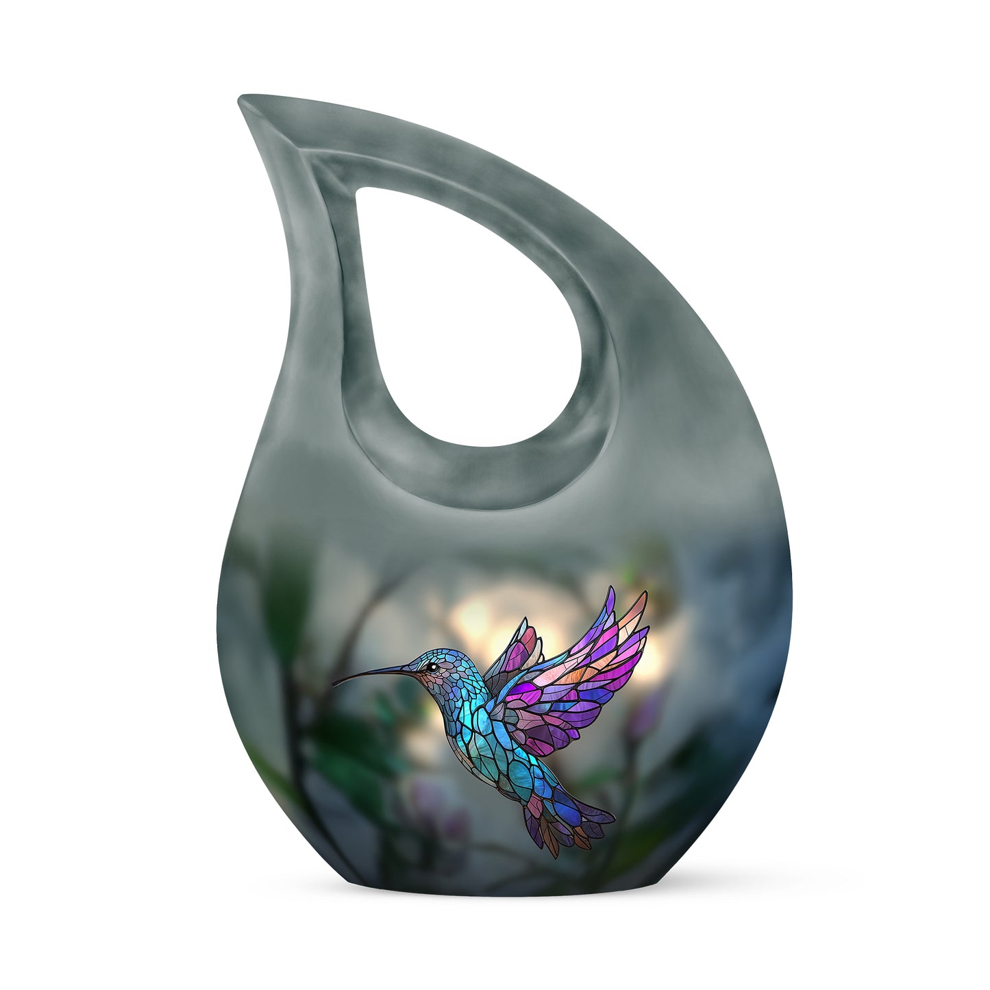 Divine Green Hummingbird Cremation Urn for Ashes - 10-inch, 200 cu in - Yatskia