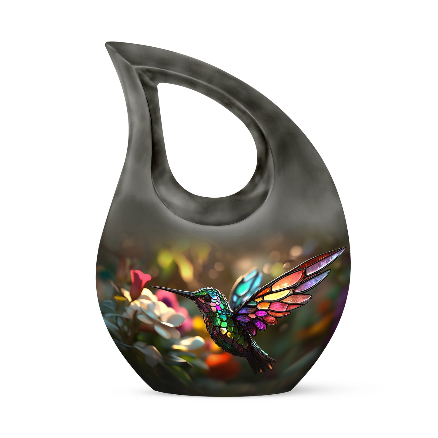 Gold Hummingbird Guardian Cremation Urns for Human Ashes - 10-inch, 200 cu in - Yatskia