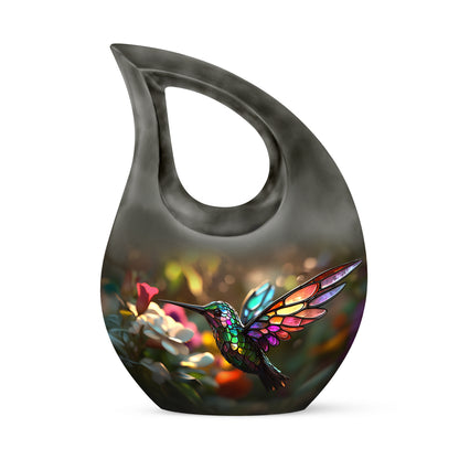 Gold Hummingbird Guardian Cremation Urns for Human Ashes - 10-inch, 200 cu in - Yatskia