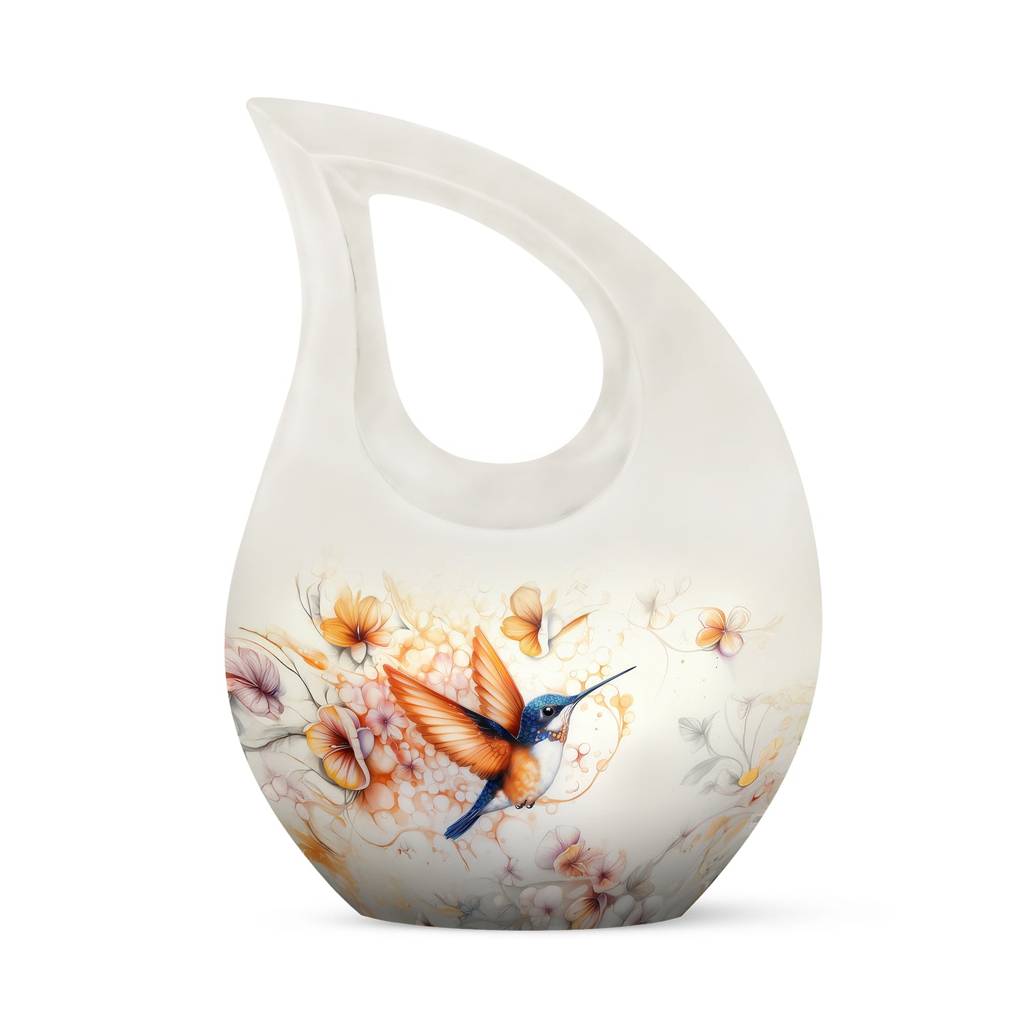 Distinguished Gray Hummingbird Cremation Urn for Ashes - 10-inch, 200 cu in - Yatskia