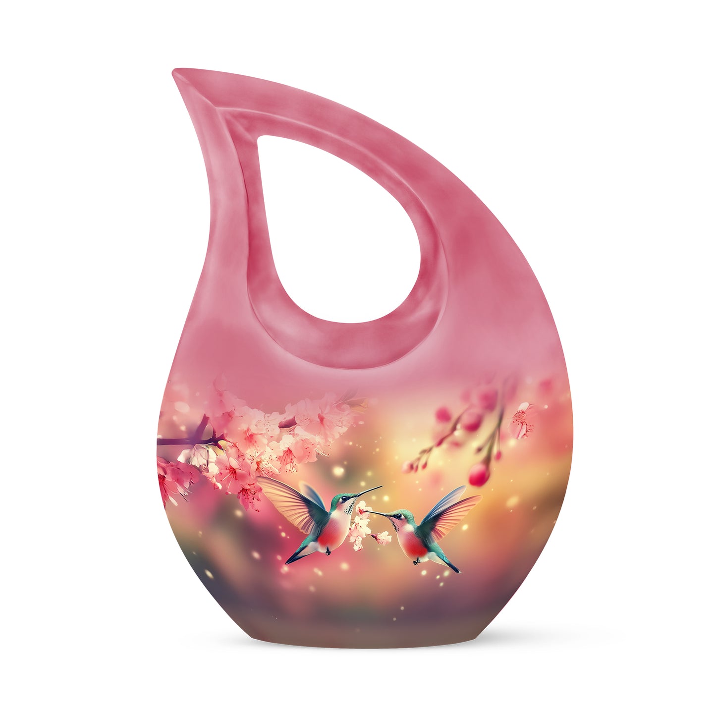 Gold Breathtaking Hummingbird Memorial Urn for Ashes - 10-inch, 200 cu in - Yatskia