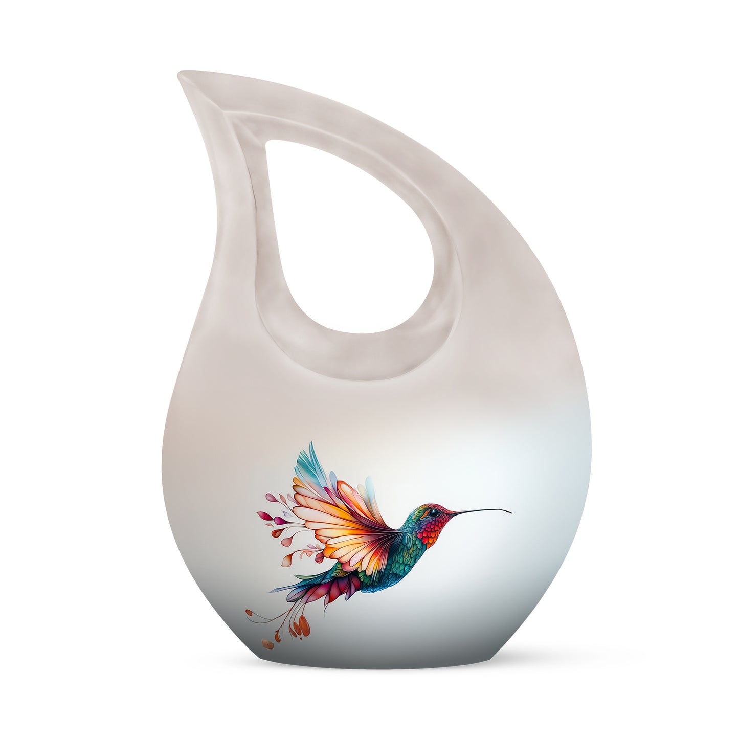 Personalized Hummingbird Cremation Urns - Pristine Silver 10-inch, 200 cu in - Yatskia