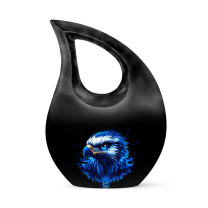 Illustrious Eagle Memorial Cremation Urns - Black 10-inch, 200 cu in - Yatskia