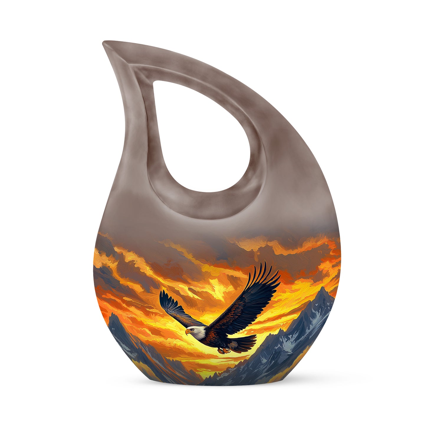Personalized Eagle Cremation Urns - Pristine Gold 10-inch, 200 cu in - Yatskia
