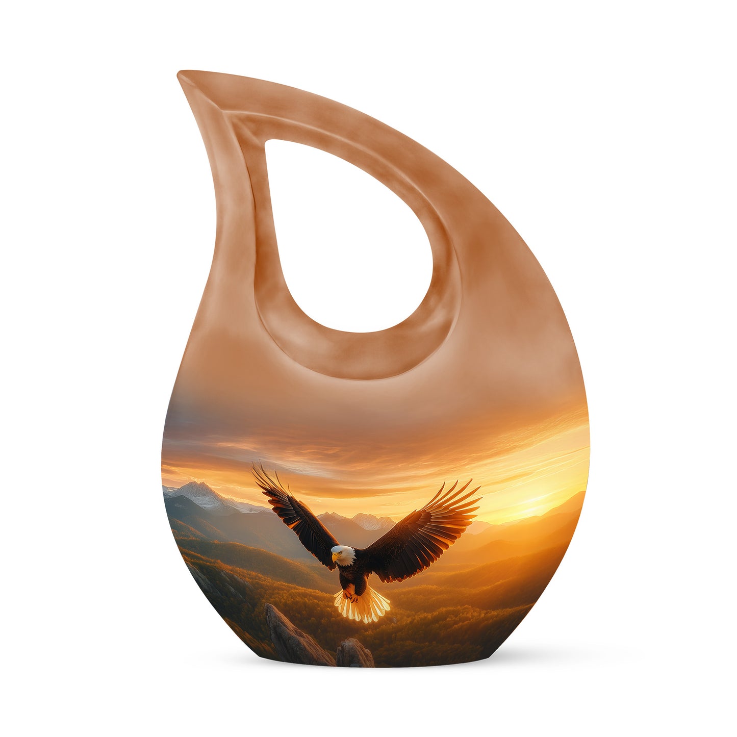 Radiant Eagle Memorial Cremation Urns - Gold 10-inch, 200 cu in - Yatskia