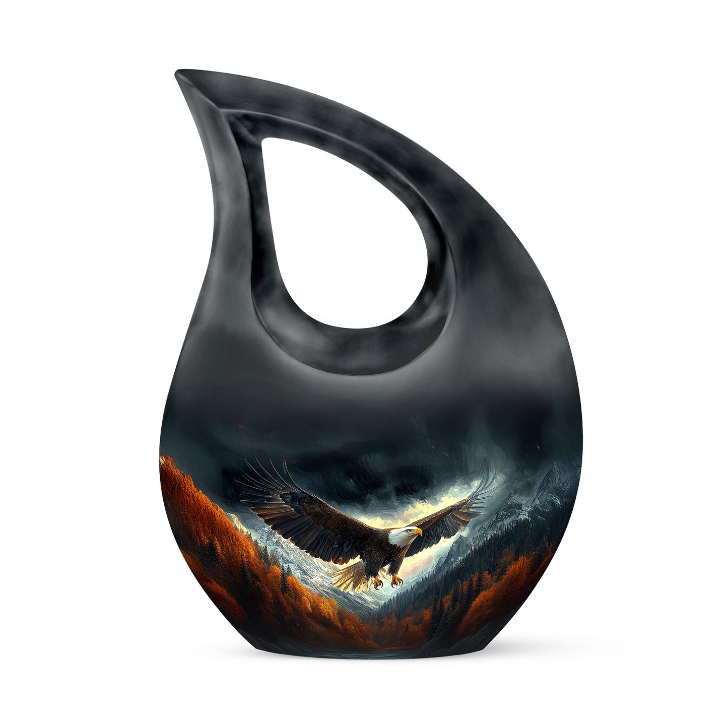 Sublime Eagle Cremation Urns for Human Ashes - Black 10-inch - Yatskia