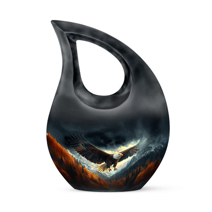 Sublime Eagle Cremation Urns for Human Ashes - Black 10-inch - Yatskia
