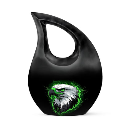 Dignified Black Eagle Cremation Urn for Ashes - 10-inch, 200 cu in - Yatskia