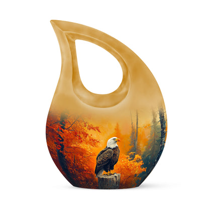 Gold Breathtaking Eagle Memorial Urn for Ashes - 10-inch, 200 cu in - Yatskia