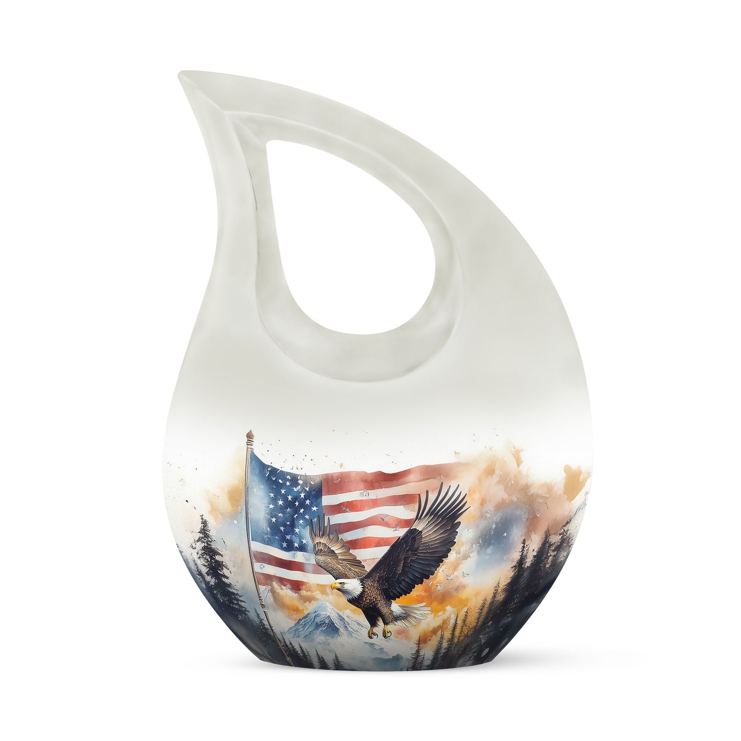 Silver Eagle Sanctuary Cremation Urns for Human Ashes - 10-inch, 200 cu in - Yatskia