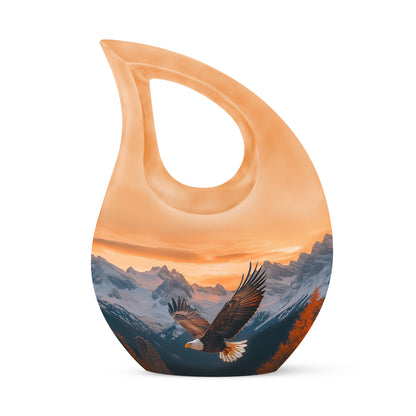 Inspiring Gold Eagle Celebration Urn for Human Ashes - 10-inch, 200 cu in - Yatskia