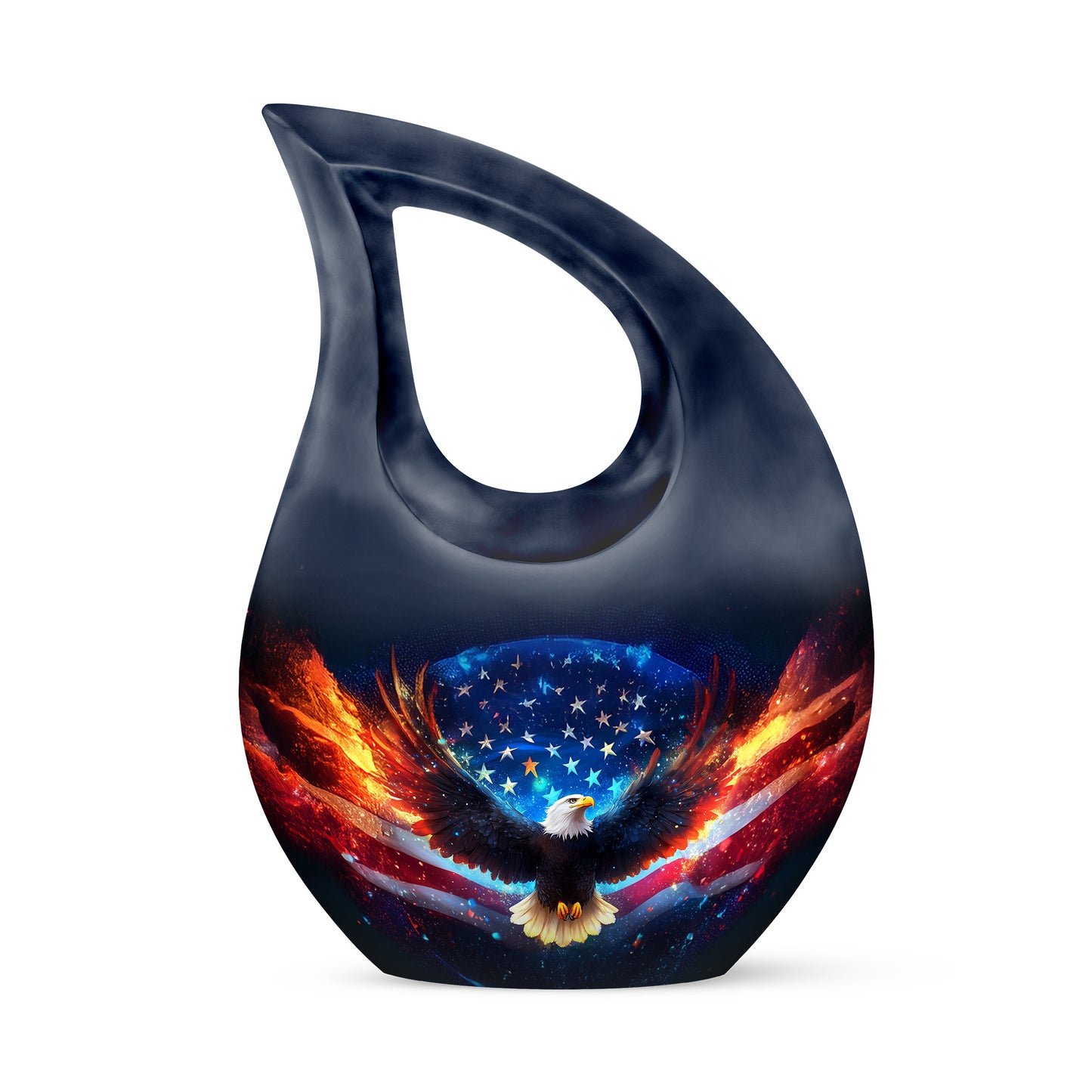 Distinguished Black Eagle Cremation Urn for Ashes - 10-inch, 200 cu in - Yatskia