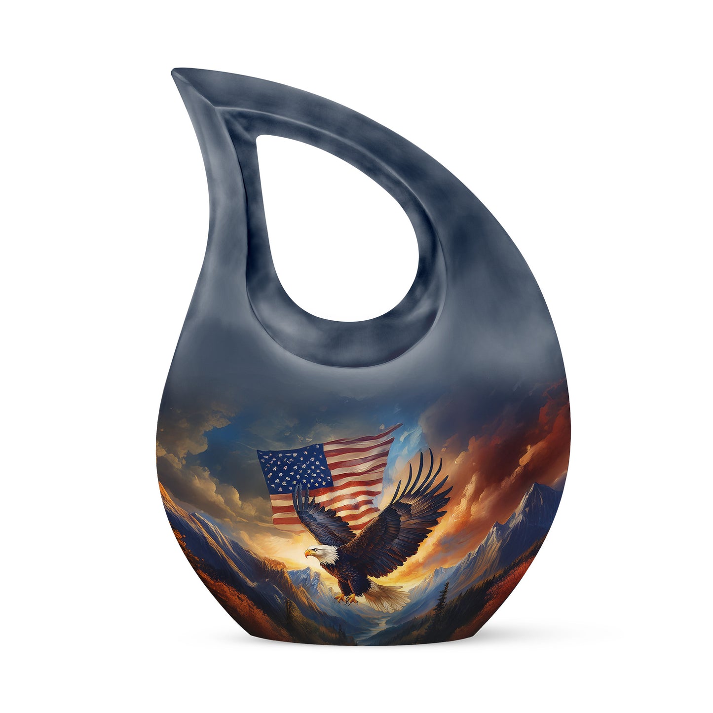 Blue Eagle Sentinel Cremation Urns for Human Ashes - 10-inch, 200 cu in - Yatskia