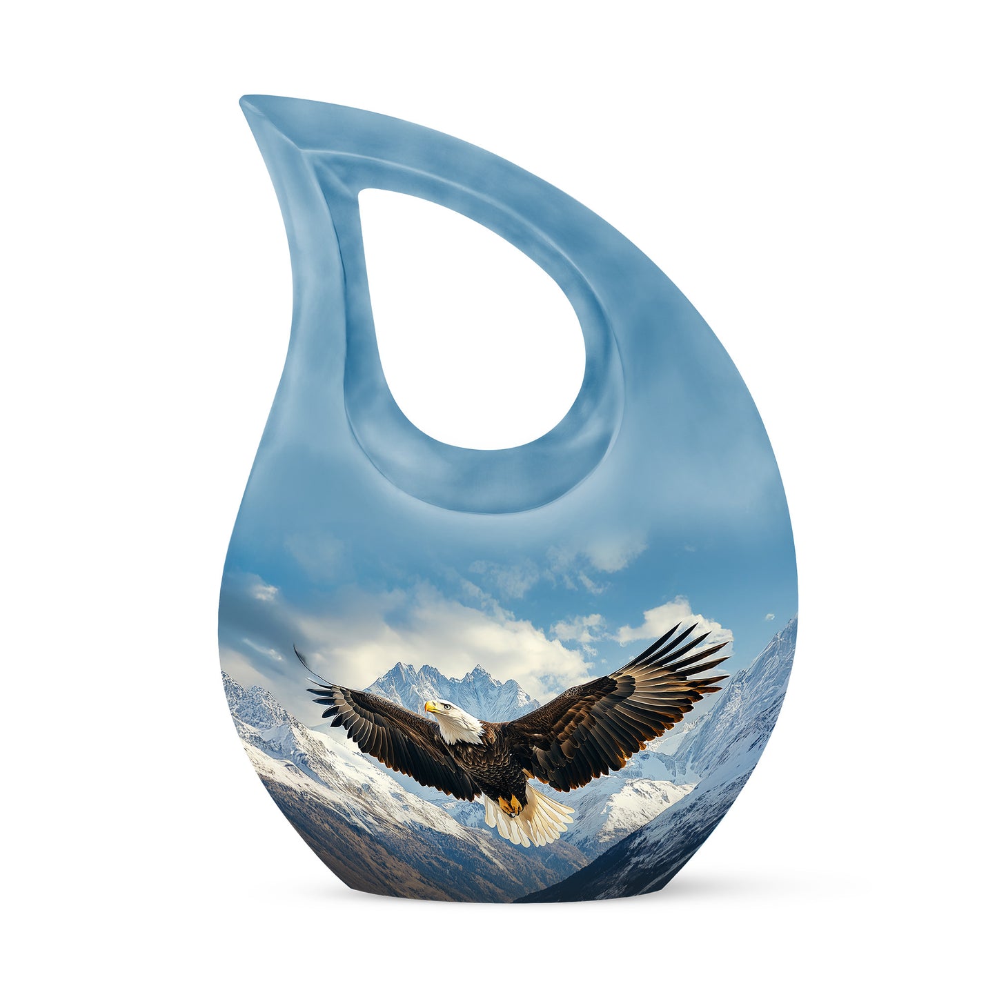 Personalized Blue Eagle Cremation Urns for Ashes - Peaceful 10-inch - Yatskia