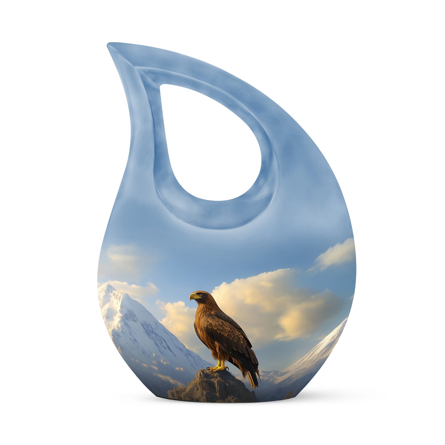 Radiant Eagle Memorial Cremation Urns - Blue 10-inch, 200 cu in - Yatskia