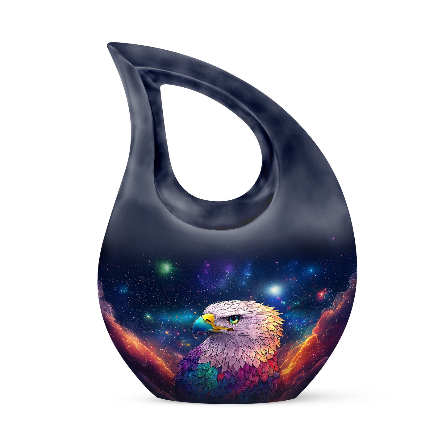 Personalized Refined Eagle Cremation Urns - Blue 10-inch, 200 cu in - Yatskia