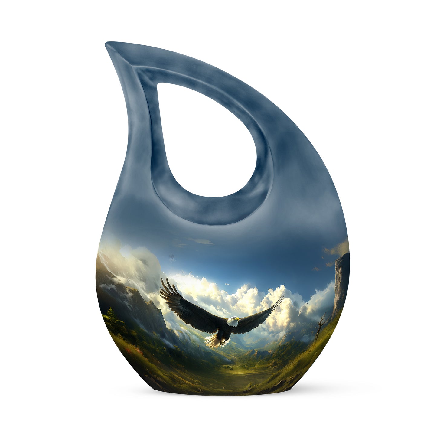 Blue Eagle Devotion Cremation Urns for Human Ashes - 10-inch, 200 cu in - Yatskia