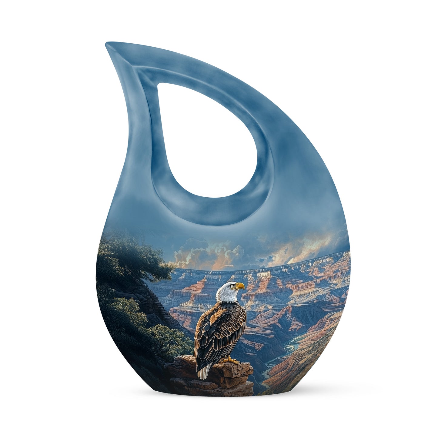 Blue Eagle Benediction Cremation Urns for Human Ashes - 10-inch, 200 cu in - Yatskia