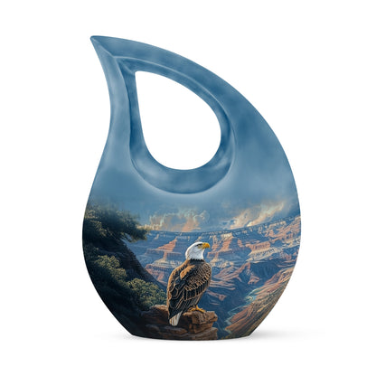 Blue Eagle Benediction Cremation Urns for Human Ashes - 10-inch, 200 cu in - Yatskia