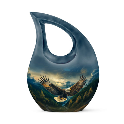 Resplendent Blue Eagle Cremation Urn for Ashes - 10-inch, 200 cu in - Yatskia