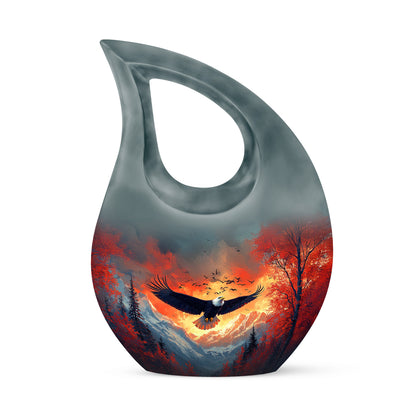 Remarkable Eagle Memorial Cremation Urns - Blue 10-inch, 200 cu in - Yatskia