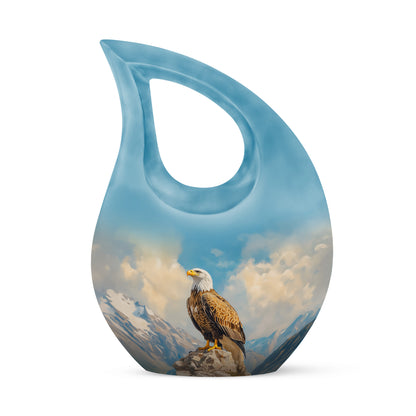 Lustrous Eagle Cremation Urns for Human Ashes - Blue 10-inch - Yatskia