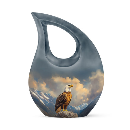 Blue Treasured Eagle Cremation Urns for Human Ashes - 10-inch, 200 cu in - Yatskia