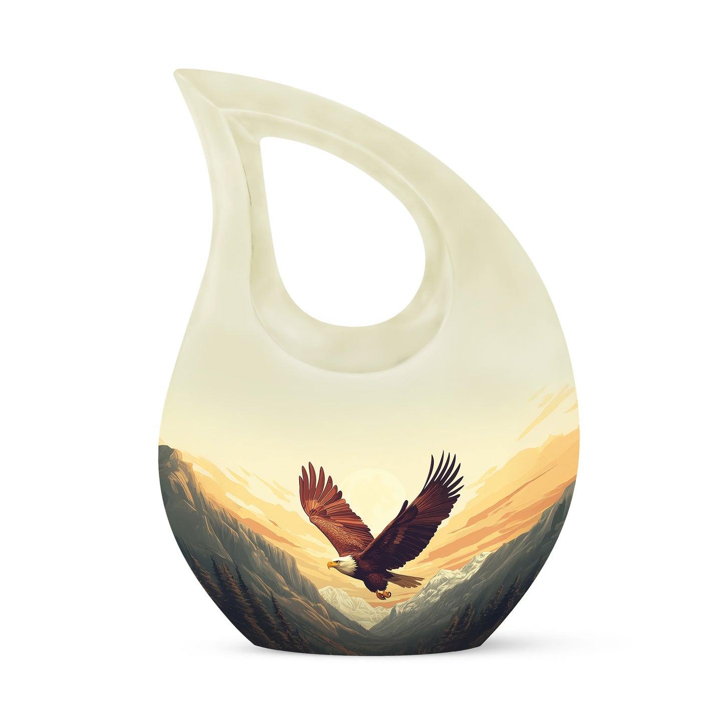 Gold Sacred Eagle Cremation Urns for Human Ashes - 10-inch, 200 cu in - Yatskia