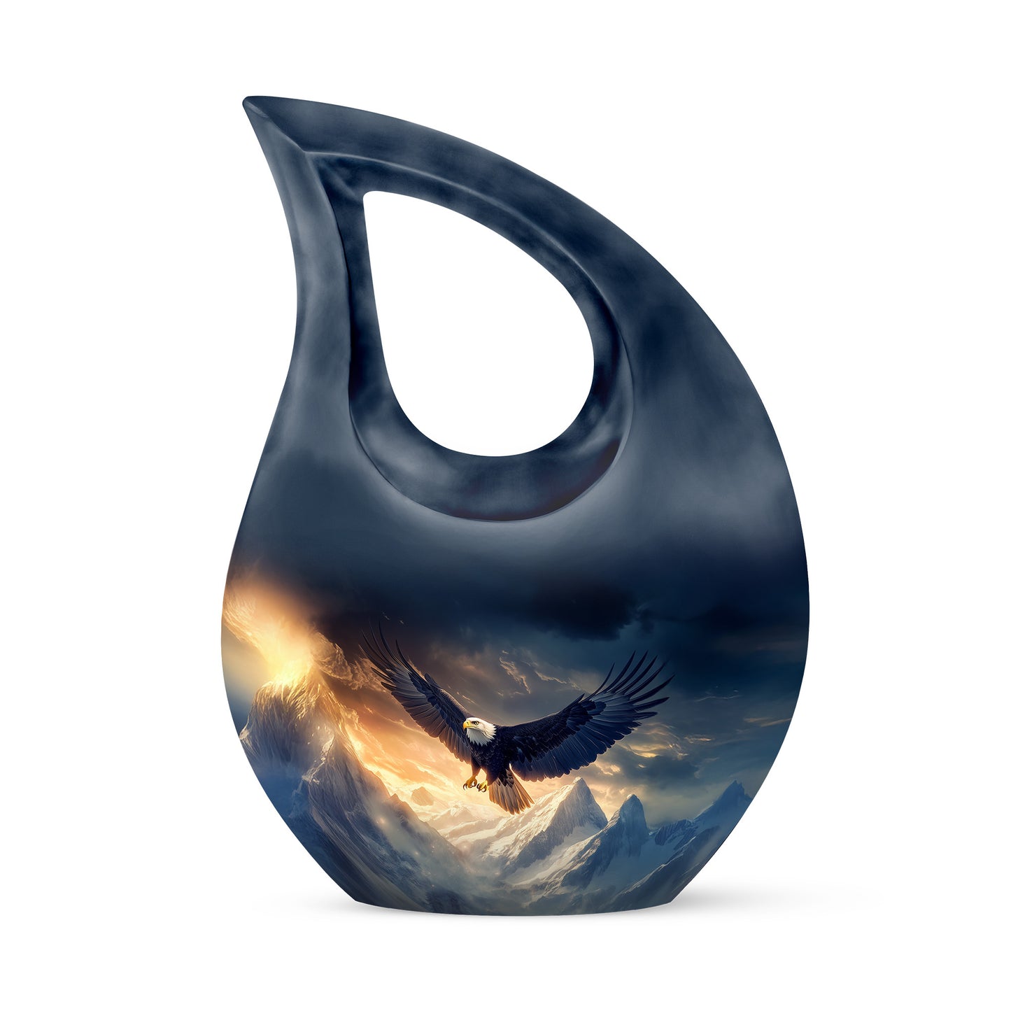 Timeless Blue Eagle Cremation Urn for Ashes - 10-inch, 200 cu in - Yatskia