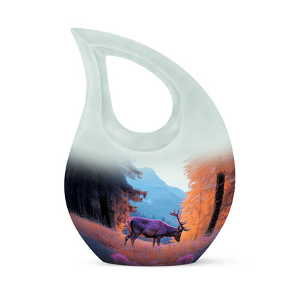 Blue Deer Memorial Cremation Urns for Human Ashes - 10-inch, 200 cu in - Yatskia