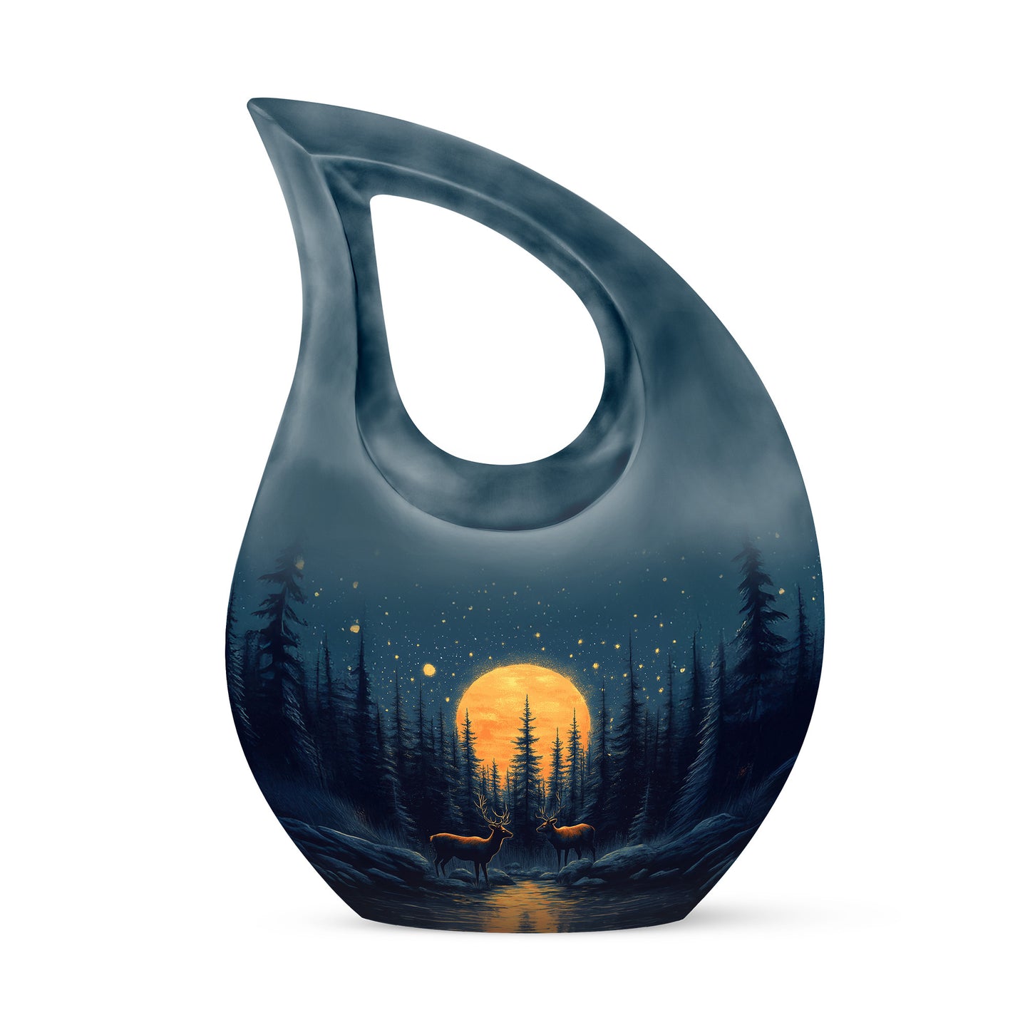 Blue Deer Cremation Urns - Imperial Tribute 10-inch, 200 cu in - Yatskia
