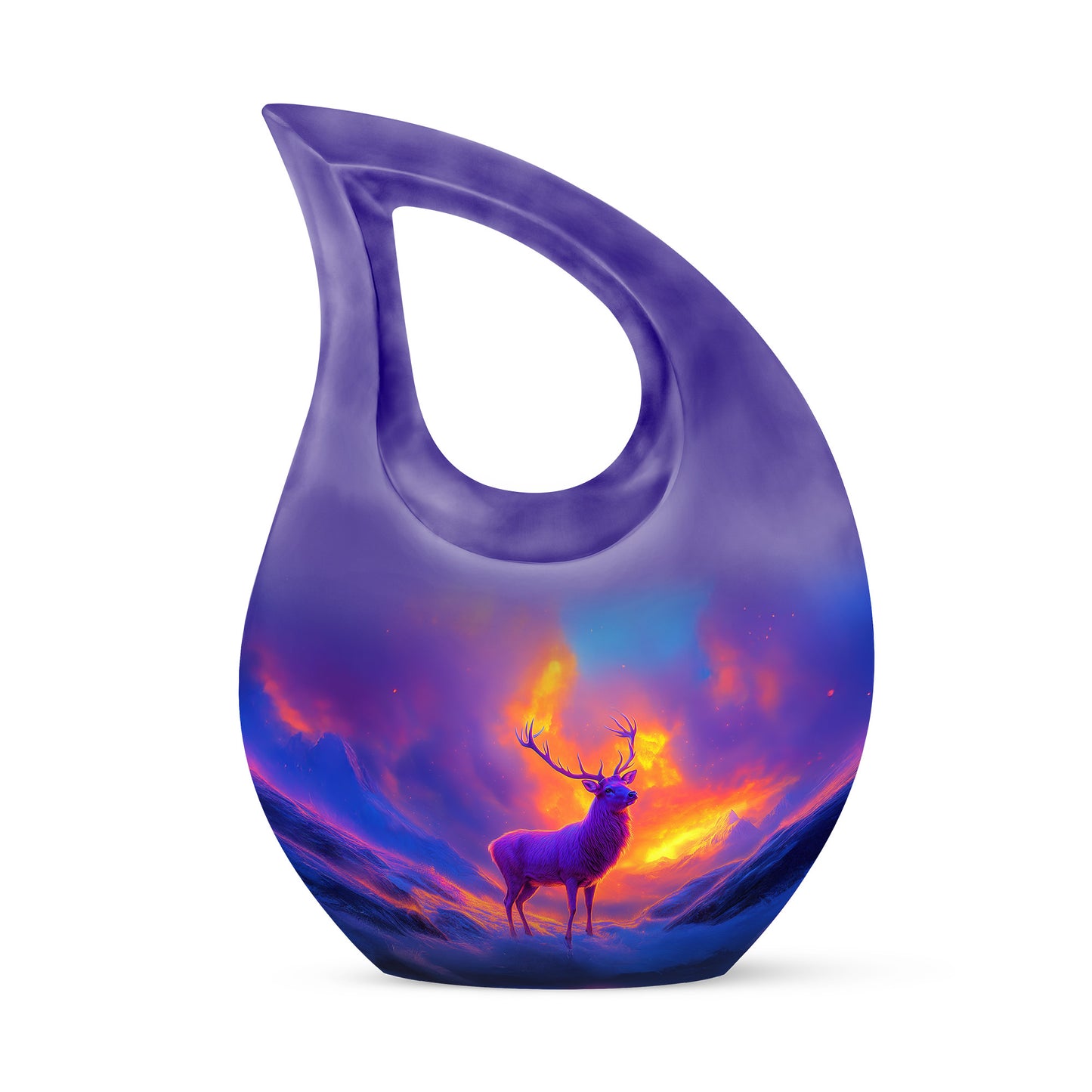 Sublime Deer Cremation Urns for Human Ashes - Purple 10-inch - Yatskia