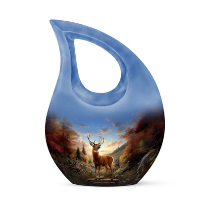 Personalized Deer Cremation Urns - Pristine Blue 10-inch, 200 cu in - Yatskia
